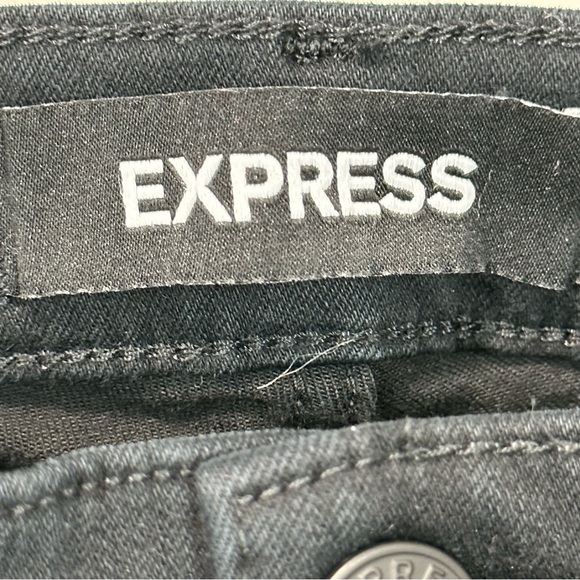 EXPRESS Perfect Curves Black High Rise Denim Legging JEANS Sz 8R Stretch… - Picture 6 of 12